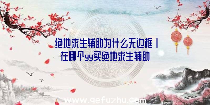 「绝地求生辅助为什么无边框」|在哪个yy买绝地求生辅助